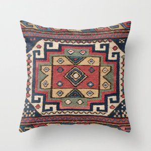 Vintage Bohemian Cowgirl Pattern Throw Pillow